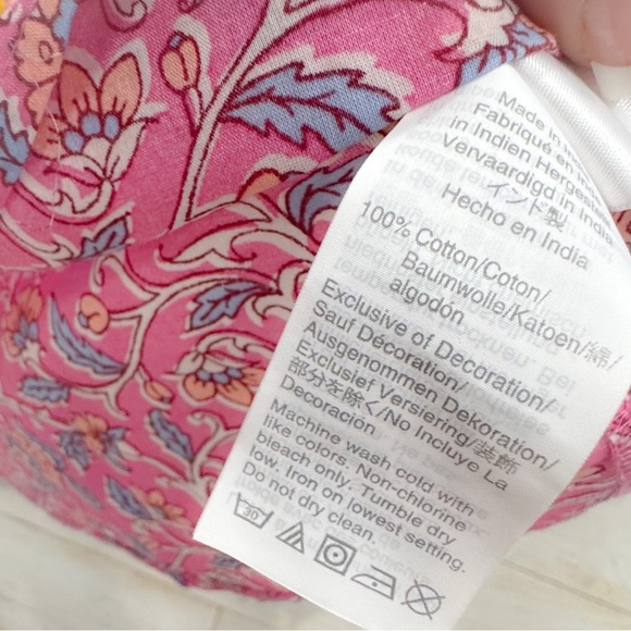 J Crew Starina Pink Yellow Boho Embroidered tassel paisley top ❤️ - Picture 9 of 9